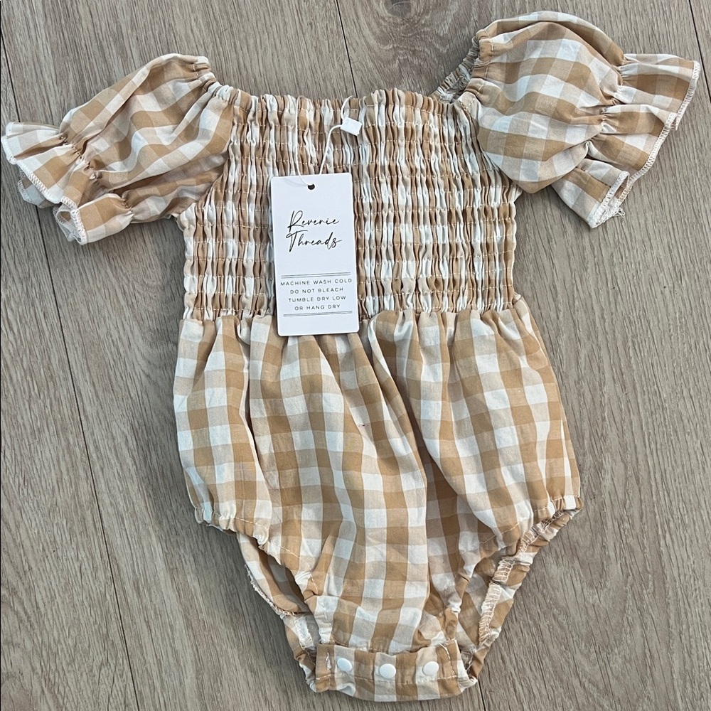 Plaid Baby Romper